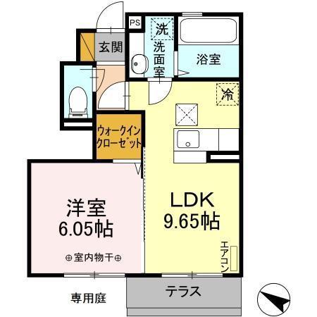 プランドール(1LDK/1階)の間取り写真