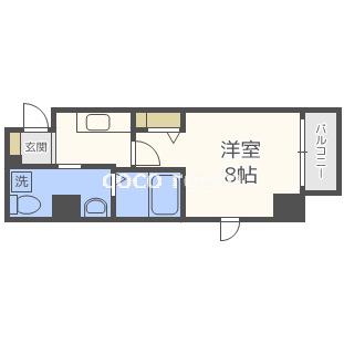 メインステージ西天満TS SQUARE(1K/3階)の間取り写真