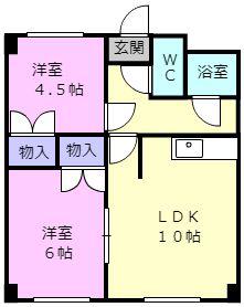 雅灯マンション(2DK/1階)の間取り写真