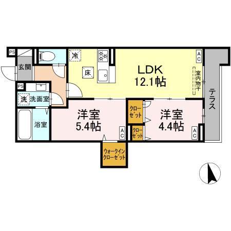 徳丸7丁目PJ(2LDK/1階)の間取り写真