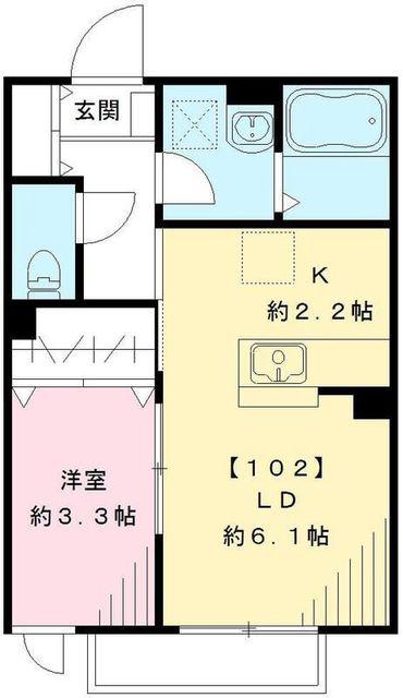 ARIES国立 アリエスクニタチ(1LDK/1階)の間取り写真