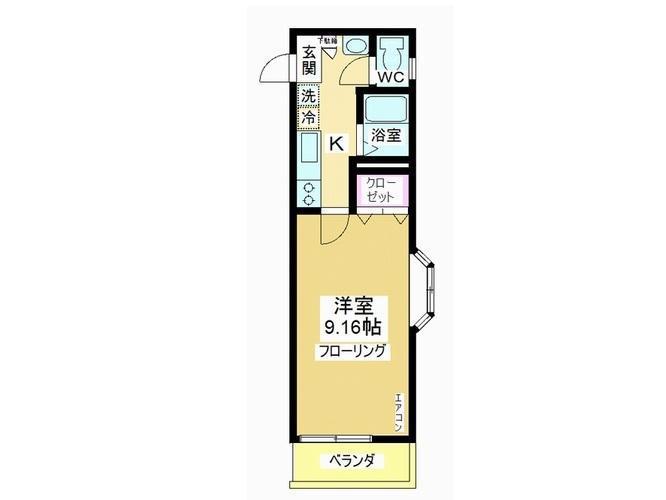 シャンティー(1K/1階)の間取り写真
