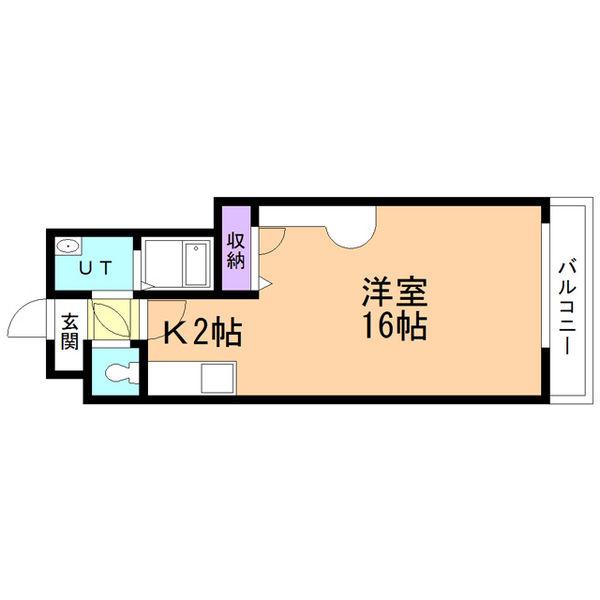 クレステージ北32条(1K/6階)の間取り写真