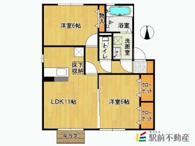 エクレール ソシアV(2LDK/1階)の間取り写真