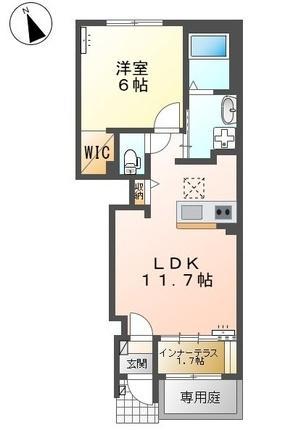 セルクラール(1LDK/1階)の間取り写真
