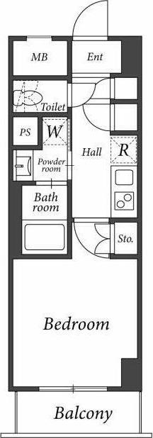 ADW RESIDENCE 西新宿(1K/13階)の間取り写真