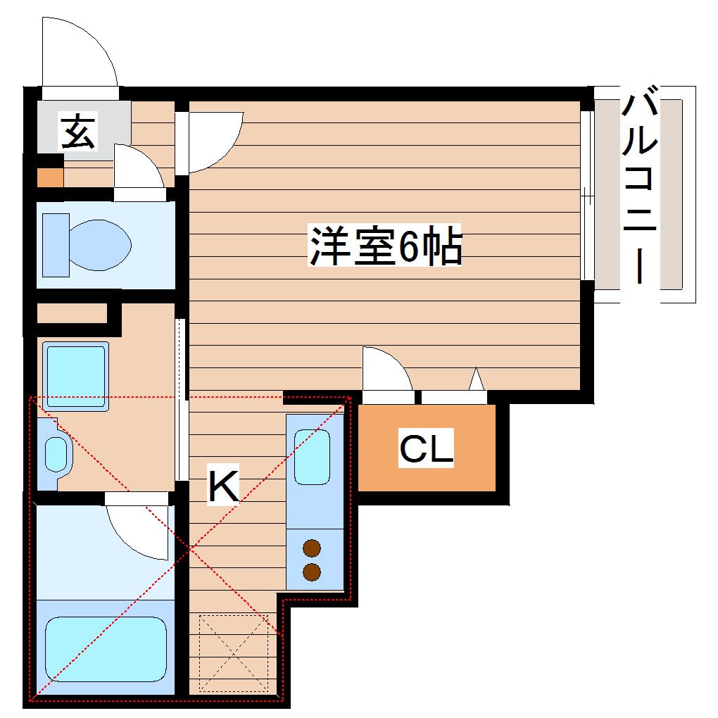 シエル荒巻(1K/2階)の間取り写真