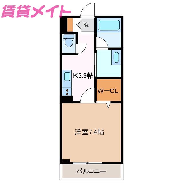フロイデスプリング(1K/1階)の間取り写真