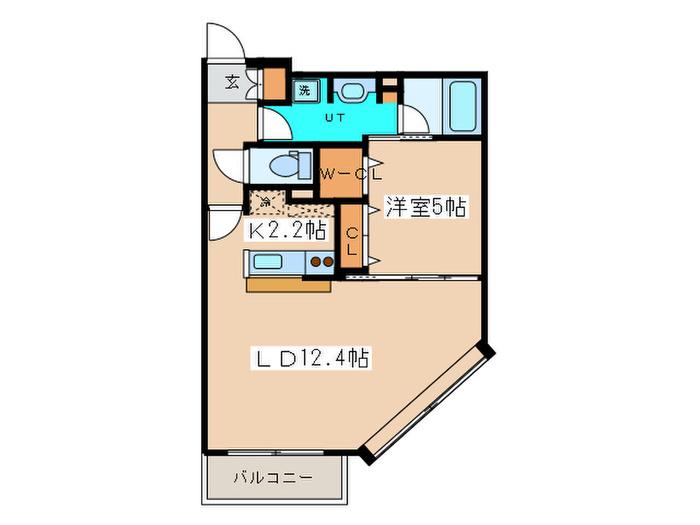F021(1LDK/9階)の間取り写真
