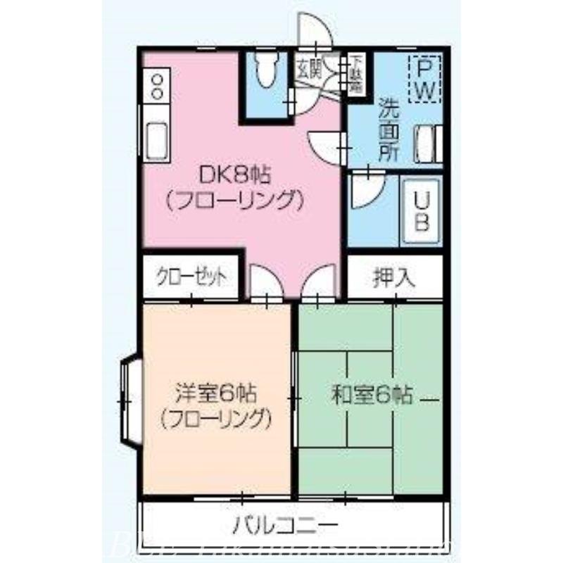 クプル・III(2DK/2階)の間取り写真