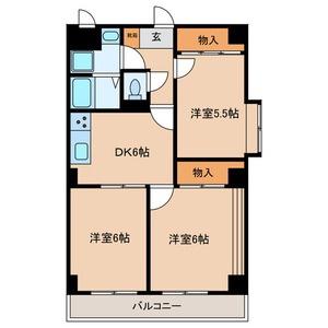 ジュイエ25(3DK/2階)の間取り写真