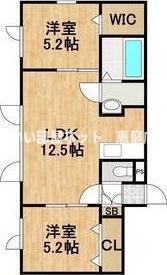 CONAN住吉(2LDK/1階)の間取り写真