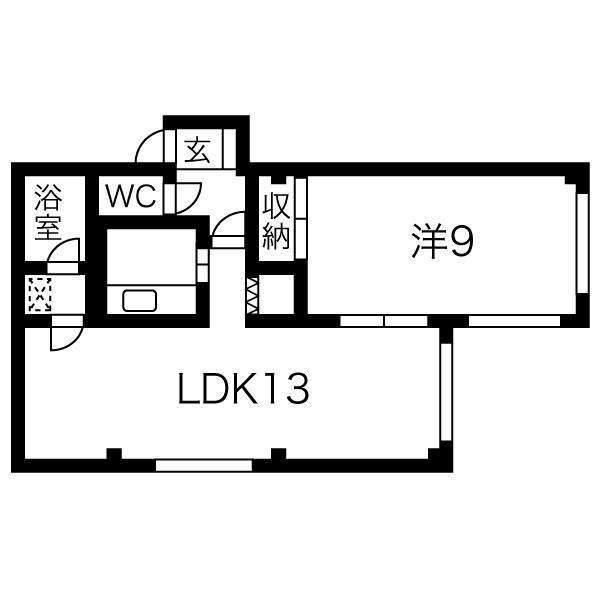 OMレジデンス山の手(1LDK/3階)の間取り写真