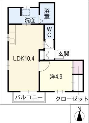 MAISON DE ARLES(1LDK/1階)の間取り写真
