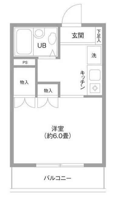 エルプレイス草加(ワンルーム/2階)の間取り写真