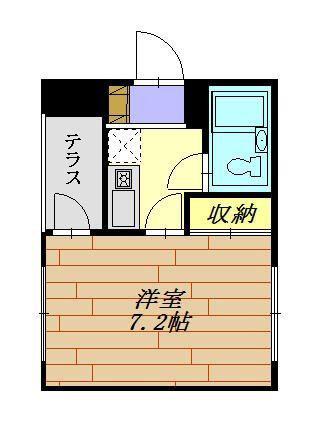 諏訪コーポ川崎(1K/2階)の間取り写真