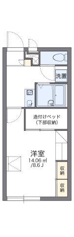 レオパレスドルフフクサト(1K/2階)の間取り写真