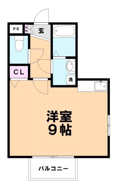 レイソル乙金(ワンルーム/1階)の間取り写真