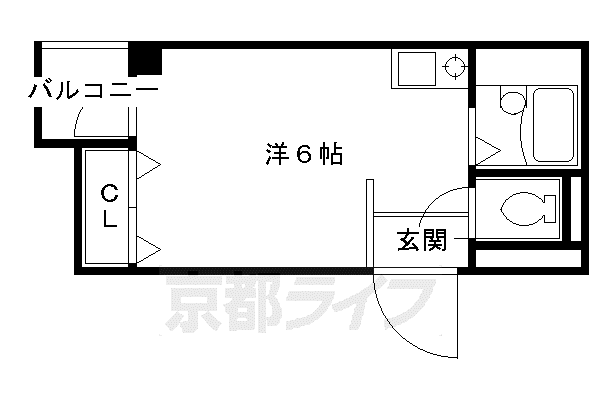 グラヴィ西大路(1K/2階)の間取り写真
