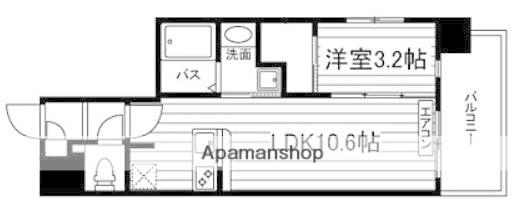 UNITWINTOWERETERNITY(1LDK/5階)の間取り写真