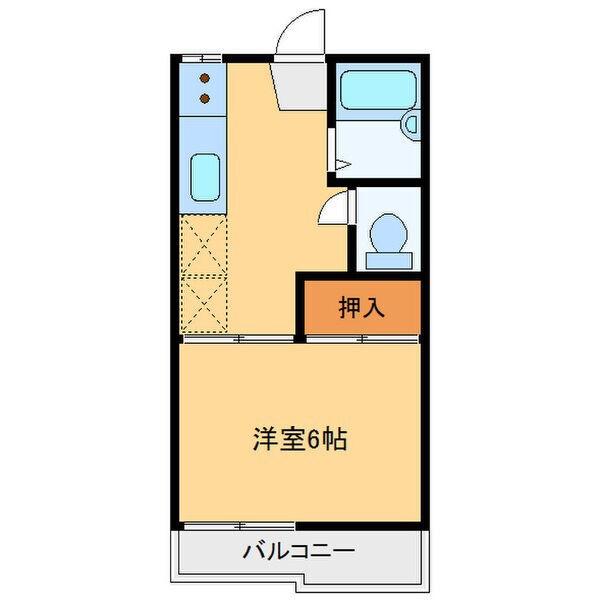 中野ハイツA(1DK/2階)の間取り写真