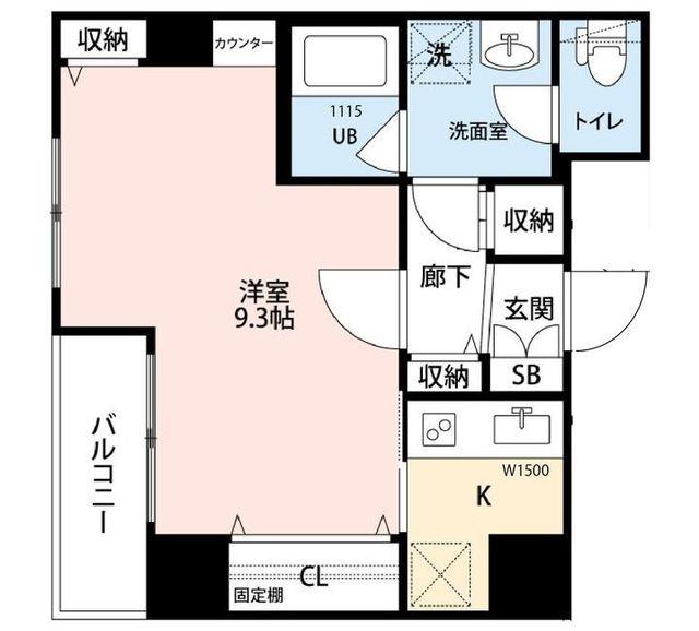 音楽マンションコート王子神谷(1K/9階)の間取り写真
