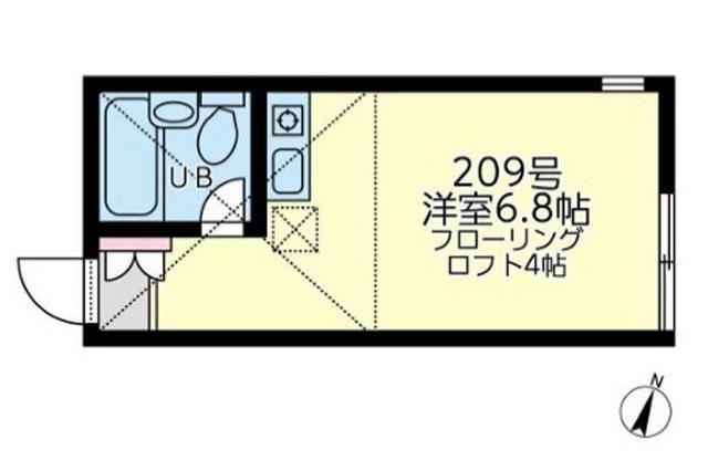 ユナイト鹿島田フェリクス(ワンルーム/2階)の間取り写真