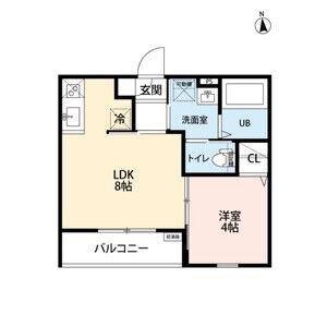 クラムズ黄金(1LDK/2階)の間取り写真