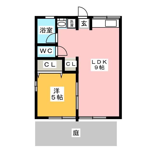 オークハイツ(1LDK/1階)の間取り写真