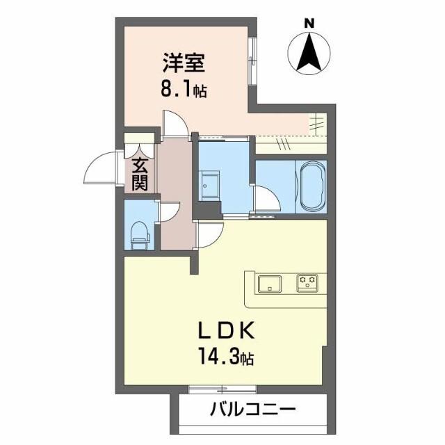 クレスティーク福住(1LDK/1階)の間取り写真