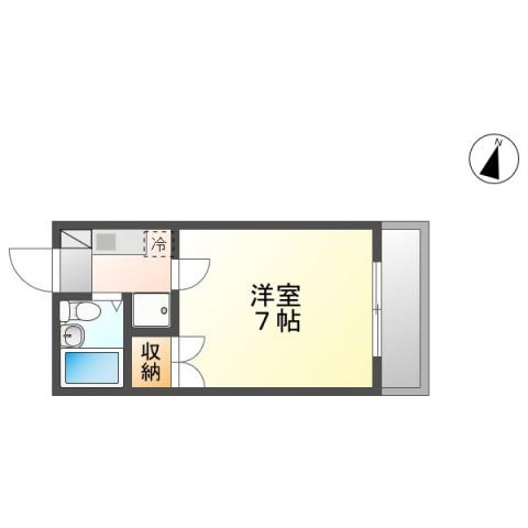 21ハイムB(1K/2階)の間取り写真