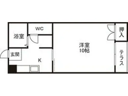 スカイホームズ(1K/2階)の間取り写真