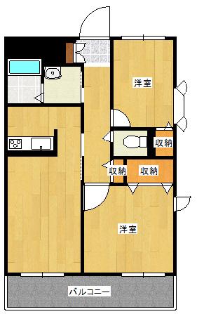 ハイツアビテ(2LDK/3階)の間取り写真