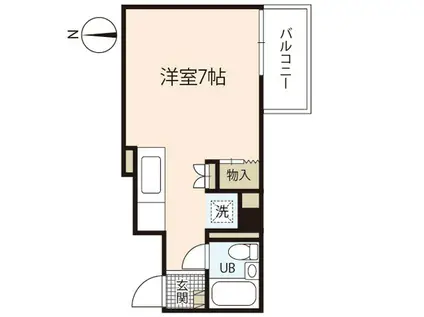 サンピア平和通(ワンルーム/3階)の間取り写真
