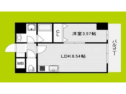 東野田マンション(1LDK/7階)の間取り写真