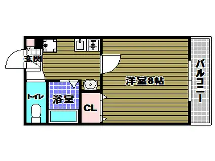 アンソレイユ(1K/3階)の間取り写真