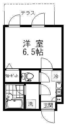 リトルリバーII(1K/1階)の間取り写真