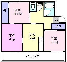 MAISON CIERO(3DK/1階)の間取り写真