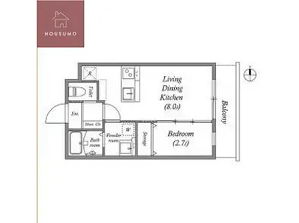 ST.RESIDENCE南津の辺(1LDK/4階)の間取り写真