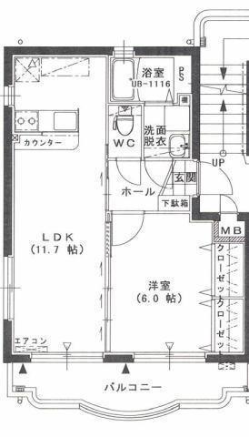 ユーミーハーバービュー(1LDK/1階)の間取り写真