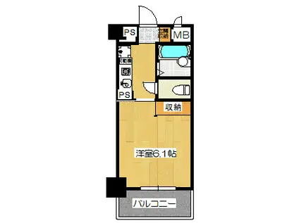 ディアコート八木(1K/3階)の間取り写真