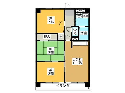 ソシア沢上(3LDK/2階)の間取り写真