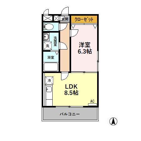 JR東海道本線 岐阜駅 バス乗車時間:12分 最寄りバス停で下車 徒歩2分 3階建 築24年(1LDK/2階)の間取り写真