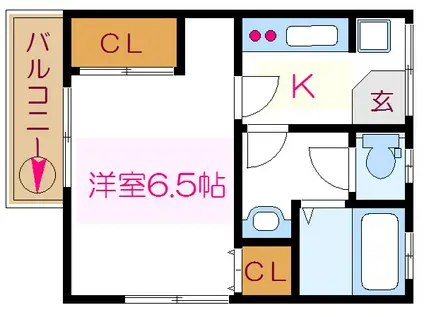 安部荘(1K/2階)の間取り写真