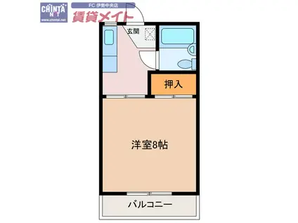 つきみそう(1K/2階)の間取り写真