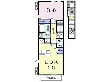 ウェリナ(1LDK/2階)の間取り写真