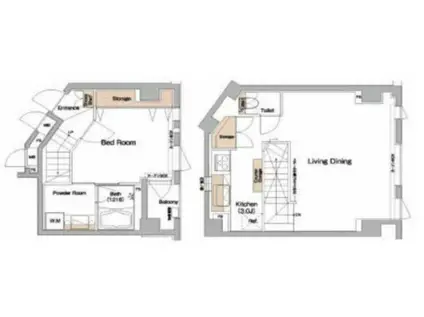 グラントレゾール広尾(1LDK/2階)の間取り写真