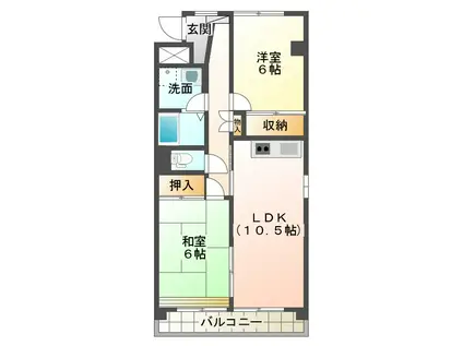 アビタシオンタカダ(2LDK/1階)の間取り写真