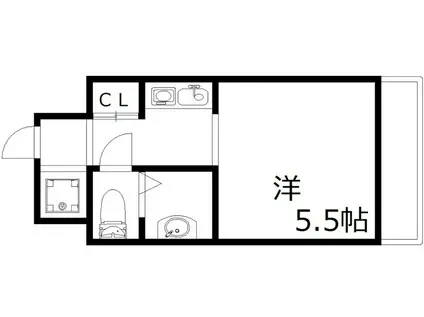 カサベラ岡本(1K/8階)の間取り写真