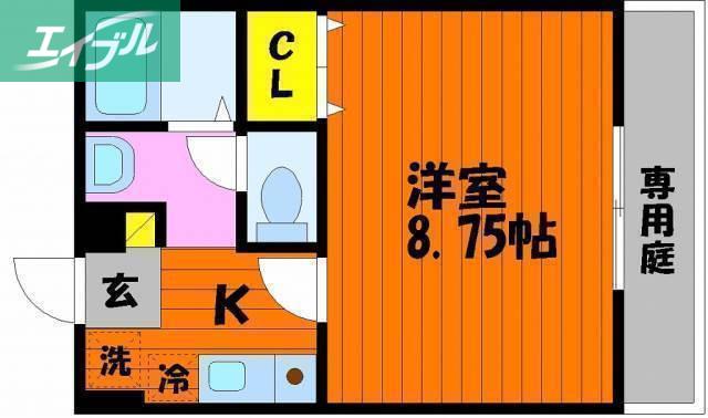 フォーシーズン冬(1K/1階)の間取り写真